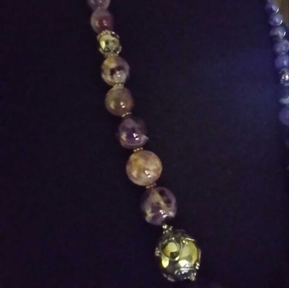 ❤️🎁 925 S/S Chevron Amethyst Graduated 28" Necklace Genuine & Beautiful! 😯 - Picture 3 of 15